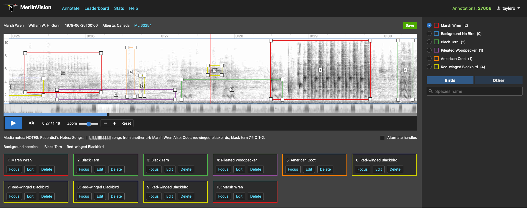 Screenshot of the annotation tool. 